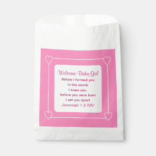 Sachets En Papier Belle Bible Baby shower Verse Parti rose Favoriser