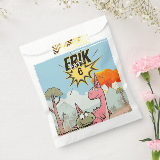 Sachets En Papier Belle Caricature Dinosaur Anniversaire (Scellé)