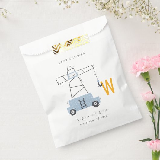 Sachets En Papier Belle construction grue Boy's Urban Baby shower (Scellé)