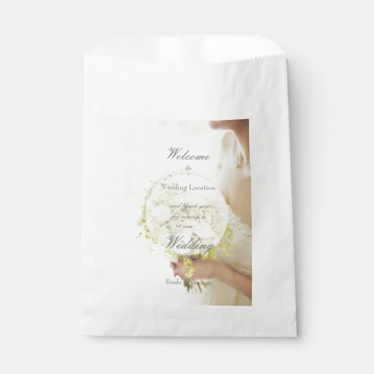 Sachets En Papier Belle mariée bouquet mariage éditable (Devant)