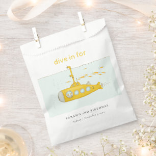 Sachets En Papier Belle Plongée Sous-Marine Jaune Anniversaire