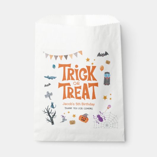 Sachets En Papier Belle Trick ou traiter Halloween 5e anniversaire f (Devant)