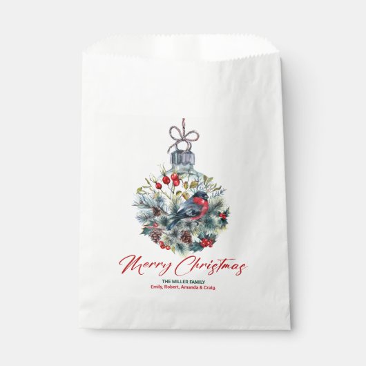 Sachets En Papier Berries de Noël et ornement Bullfinch (Devant)