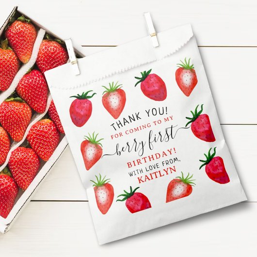 Sachets En Papier Berry aux fraises sucrées Premier 1er anniversaire