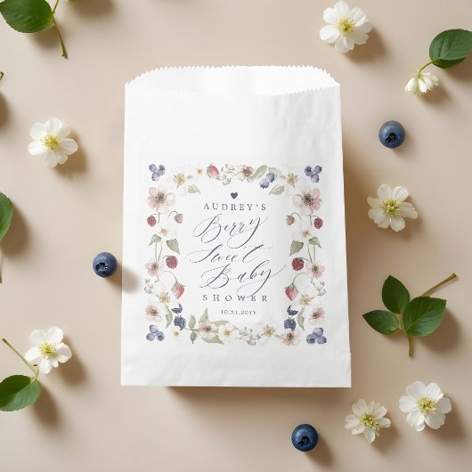 Sachets En Papier Berry Baby shower doux Fleurs et baies sauvages