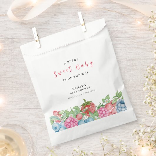 Sachets En Papier Berry doux Baby shower doux et doux (Coupé)