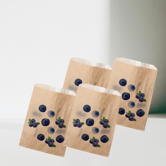 Sachets En Papier Berry First | 1er anniversaire | Blueberry | MOTIF