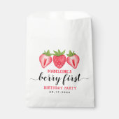 Sachets En Papier Berry First Strawberry 1er Anniversaire Fête Custo (Devant)