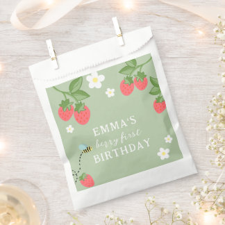 Sachets En Papier Berry First Strawberry Birthday Party