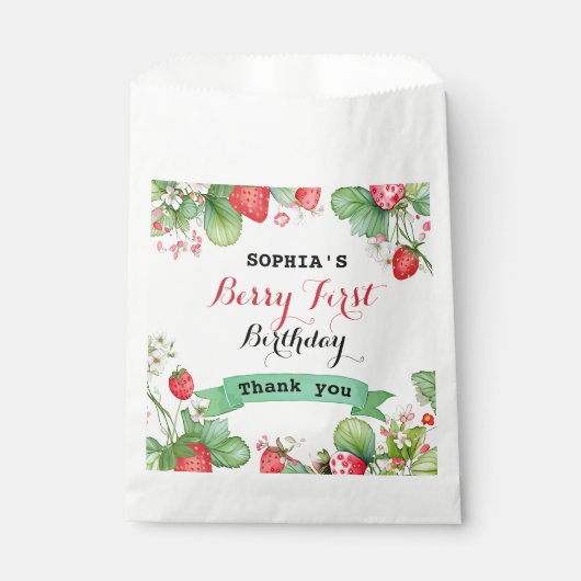 Sachets En Papier Berry Lovely Premier anniversaire (Devant)