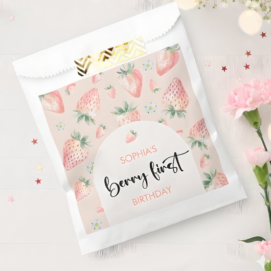 Sachets En Papier Berry premier anniversaire de enfant de fraise