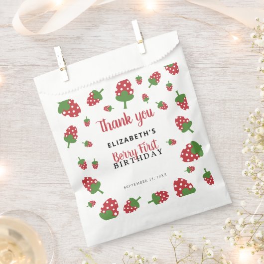 Sachets En Papier Berry premier anniversaire mignonne fraise fille (Coupé)