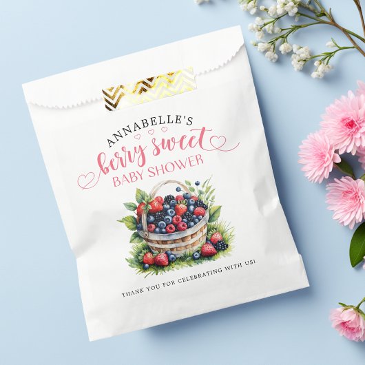 Sachets En Papier Berry Sweet Baby shower Fleurs Berries
