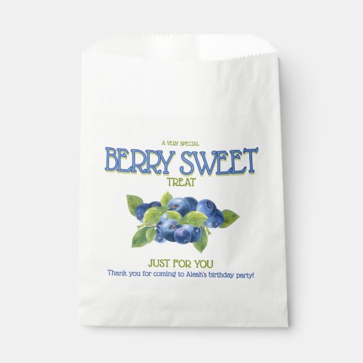 Sachets En Papier Berry Sweet Blueberry fête d'anniversaire (Devant)