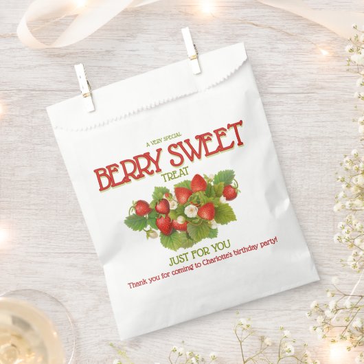 Sachets En Papier Berry Sweet Strawberry fête d'anniversaire (Coupé)