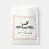 Sachets En Papier Bibs & Ribs BBQ Rustique Rose En vichy Baby shower (Devant)