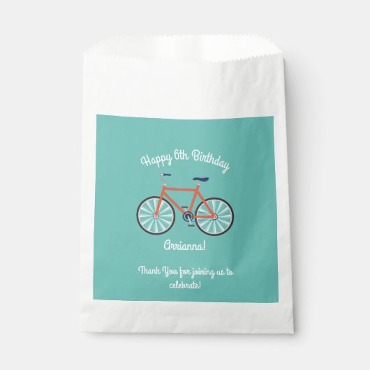 Sachets En Papier Bicyclette mignonne Enfants Vélo Anniversaire Fête (Devant)