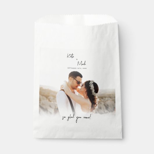 Sachets En Papier Bienvenue Moderne À Notre Mariage (Devant)