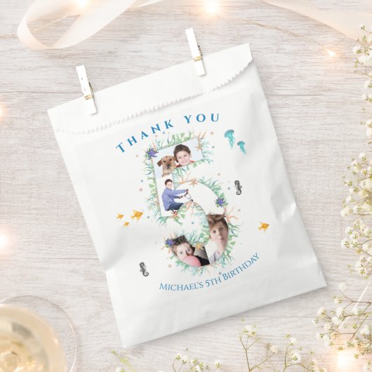 Sachets En Papier Big 5th Photo Collage Anniversaire sous la mer (Coupé)