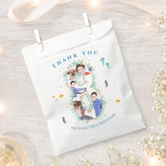 Sachets En Papier Big 8th Photo Collage Anniversaire sous la mer (Coupé)