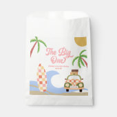 Sachets En Papier Big One Beach Surf rose 1er anniversaire (Devant)