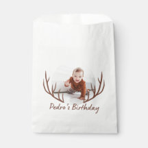 Big One Deer Antlers Rustique 1er anniversaire