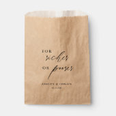 Sachets En Papier Billet pour Mariage plus riche ou plus pauvre (Devant)