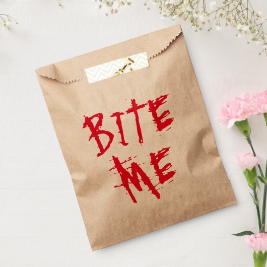 Sachets En Papier Bite me rouge sang typographie drôle fête d'Hallow (Scellé)
