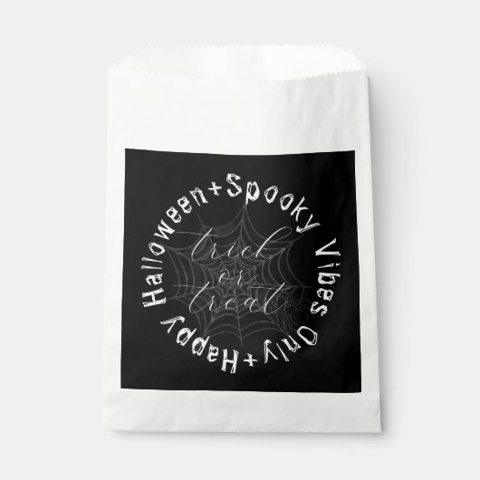 Sachets En Papier Black and White Spider Web Modern Happy Halloween (Devant)