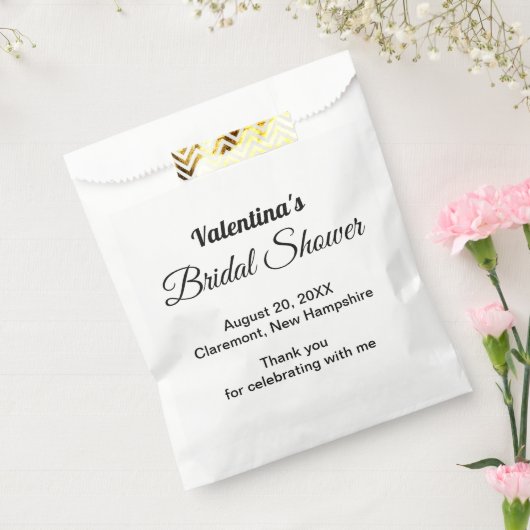 Sachets En Papier Black and White Typography Bridal Shower Paper Bag (Scellé)