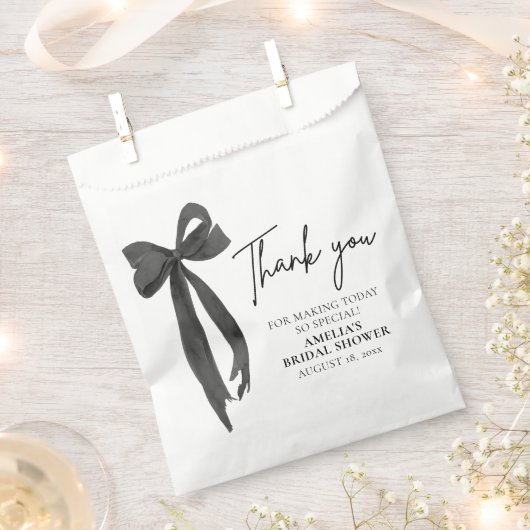 Sachets En Papier Black Bow Elle se marie Shower de Fiançailles (Coupé)