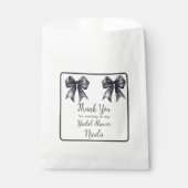 Sachets En Papier Black Coquette Bow Bridal Shower (Devant)