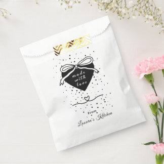 Sachets En Papier Black heart & Bow Made with love Bakery