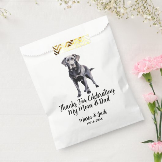 Sachets En Papier Black Lab Personnalisé Pet Mariage (Scellé)