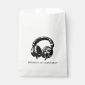 Sachets En Papier Black Music Headphones Dance DJ Anniversaire (Devant)