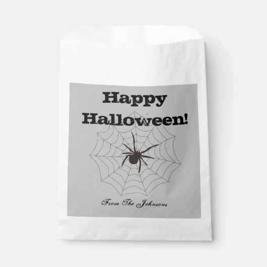 Sachets En Papier Black Spider Grey Papier Halloween Party Favoriser (Devant)