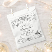 Sachets En Papier Black Toile De Jouy Floral Baby Sprinkle Dessert (Coupé)