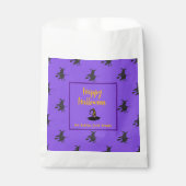 Sachets En Papier Black violet Halloween broomstick sorcière casquet (Devant)