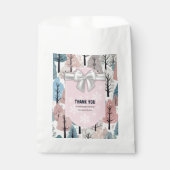 Sachets En Papier blanc Baby shower de la forêt d'hiver (Devant)