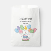 Sachets En Papier Blanc Labradoodle Fête Anniversaire Favoriser le s (Devant)