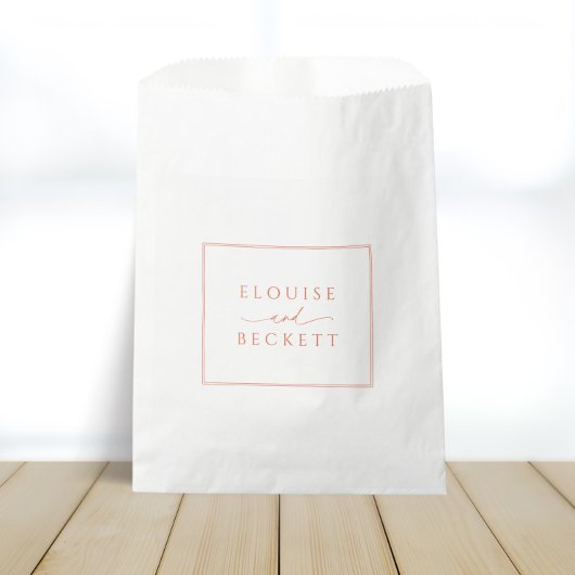 Sachets En Papier Blanc moderne avec Mariage orange