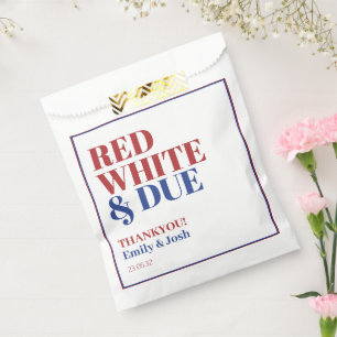 Sachets En Papier Blanc rouge et Baby shower du 4 juillet