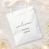 Sachets En Papier BLANCHE | Mariage d'accueil de script chic (Coupé)
