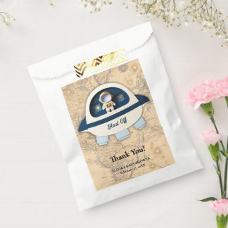 Sachets En Papier Blast Off ! Baby shower d'astronautes Vintages