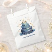 Sachets En Papier Bleu Anniversaire gâteau anniversaire (Coupé)