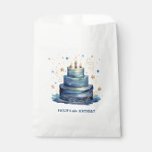 Sachets En Papier Bleu Anniversaire gâteau anniversaire (Devant)
