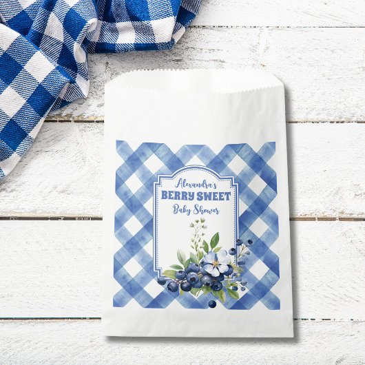 Sachets En Papier Bleu Berry Baby shower doux