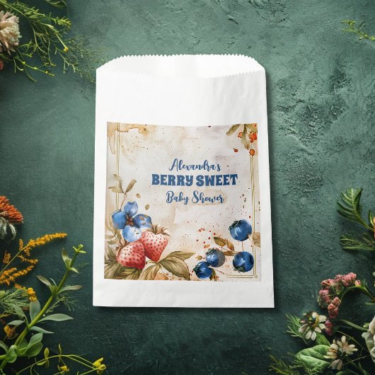 Sachets En Papier Bleu Berry Baby shower doux