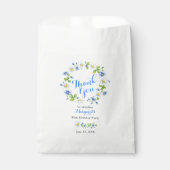 Sachets En Papier Bleu blanc marguerite Floral 80e anniversaire Merc (Devant)