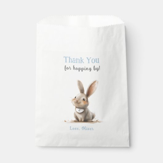 Sachets En Papier Bleu Bleu Bleu Bleu Anniversaire Merci Favoriser S (Devant)